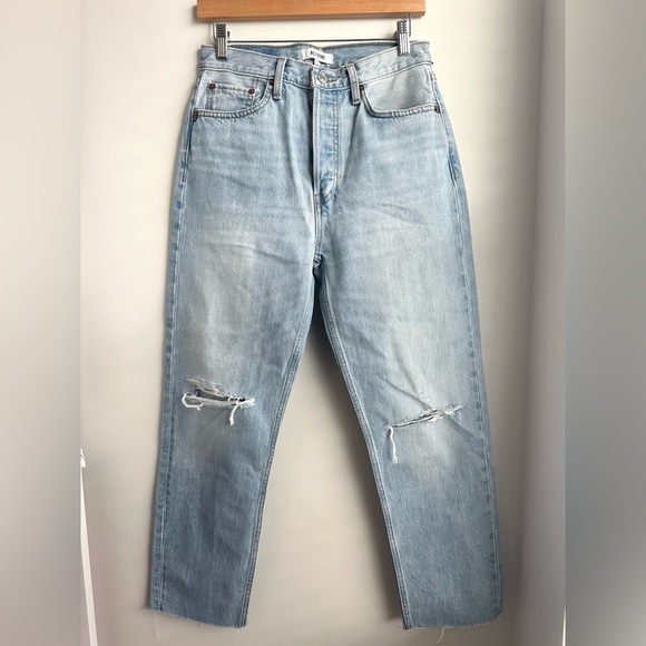 Re/Done High Rise Straight Leg Jeans - Picture 1 of 7
